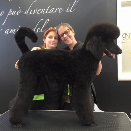 Giusy e Michela con Barbone Gigante