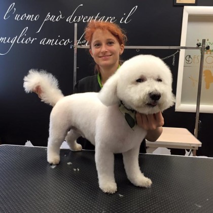 Michela con Bichon Frisè